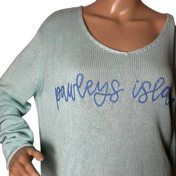 sweater,women large,boho cotton,knit,embroidery. boxy,coastal ,made in USA - Picture 5 of 13